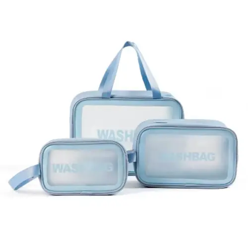 New Six-piece Transparent Makeup Bag Beach Hanging Toiletry Bag For Women